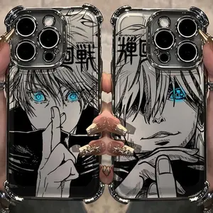 Anime Jujutsus Kaisens Gojo Plating Case for IPhone 17 Air 16 15 14 13 12 11 Pro Max X XR XSMax 7 8 6 Plus Anti-Fall Airabag Back Cover