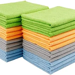 Microfiber Cleaning Cloth 24 Pack, Microfiber Towels for Cars, Soft & Absorbent Cleaning Rags, Premium Lint Free Shop Towels for House, Kitchen, Car, 12inx16in