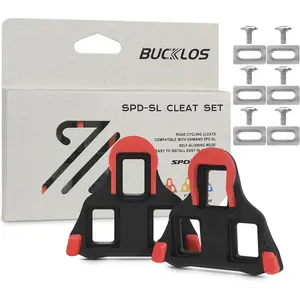 BUCKLOS SPD SL Cleats for Road Bike Cycling Cleats Compatible with Shimano SPD-SL Pedals-BH10/BH11/BH12  Float Cleats for Indoor Peloton & Outdoor Road Bicycle Shoes