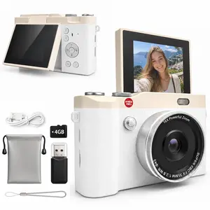 Portable Digital Camera with 180° Flip Screen, Entry-Level Camera with 4GB Storage, Ideal for Photos and Videos, Perfect Gift for Back-To-School and Holidays