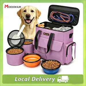 Modoker Dog Food Tote Bag, Original Doggy Bag, Ultimate DogTravel Solution with 2 BPA-Free Bowls & 2Food Containers, Perfect Gift for Dog Moms& Dads TSA-Ready & Water-Resistant