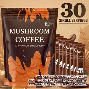 30 Sachets Mushroom Coffee Mix with 10 Mushroom Extract Blend (Lion's Mane, Cordyceps, Turkey Tail) -