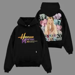 Hannah Montana 20th Anniversary v4 Men's Oversized Cotton Hoodie Sweater T-Shirt, The Miley Hoodie Sweater T-Shirt , Vintage Music Merch Sweatshirt Hoodie T-Shirt, Retro 90s Pop Style, New Album Gift For Fans RXE