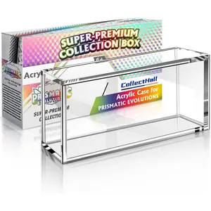 Prismatic Evolutions SPC Box Acrylic Display Case with Lid, 8 + 8mm Thick Acrylic with 5x3mm Magnets - Compatible with Prismatic Evolutions Super-Box (Seals Protection)