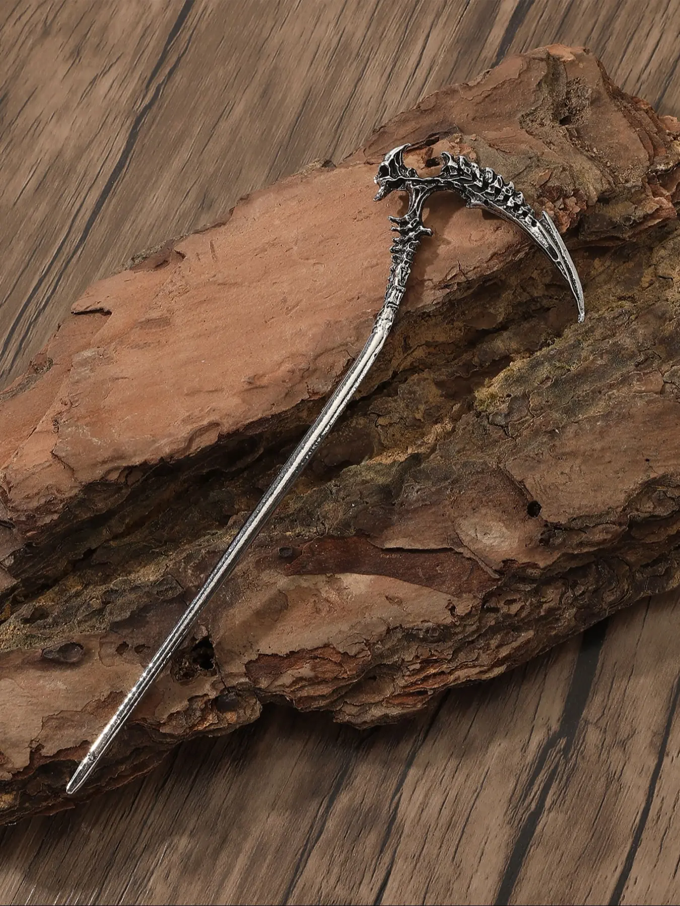 Viking Style Retro Skull Scythe Hairpin, Fashion Hairpins, Punk Hair Accessory, Nordic Norway Fashion, Party Jewelry, Valentine's Day Gift
