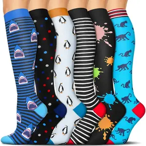 6 Pairs Compression Socks for Women & Men Circulation - Best Support for Nurses,Running,Athletic,Sports