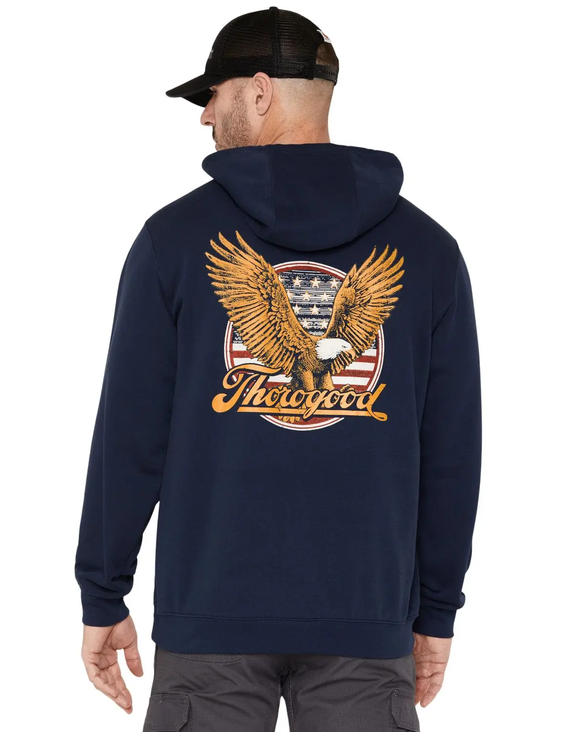 Thorogood Men's Men'S Freedom Eagle Graphic Hooded Sweatshirt - Tg207576-Nvy