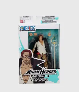 Anime Heroes One Piece Shanks Action Figure 6 1/2 Inch Scale Detailed Decorated Figure with 16 Points of Articulation for Pose and Play