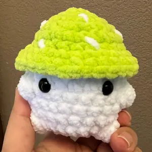 Hand crocheted mushroom boi
