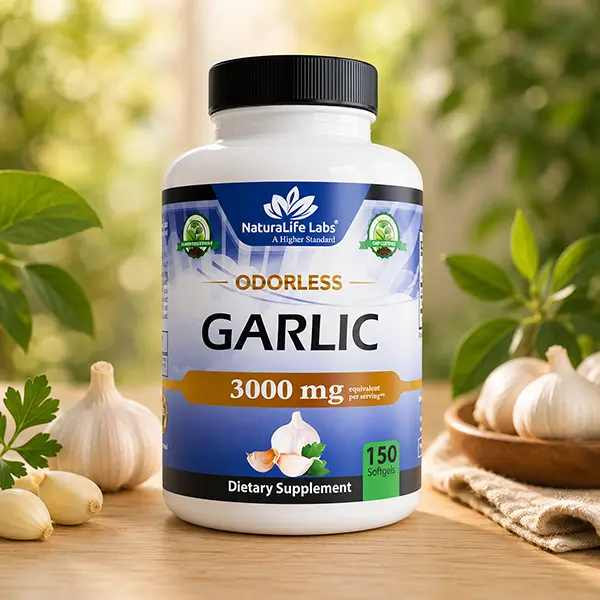 Odorless Garlic Softgels, Concentrated 100:1 Garlic Extract with Olive Oil, Supports Heart Health, Circulation, Immune Function & Antioxidant Defense, Non-GMO, Gluten-Free, 150 Softgels