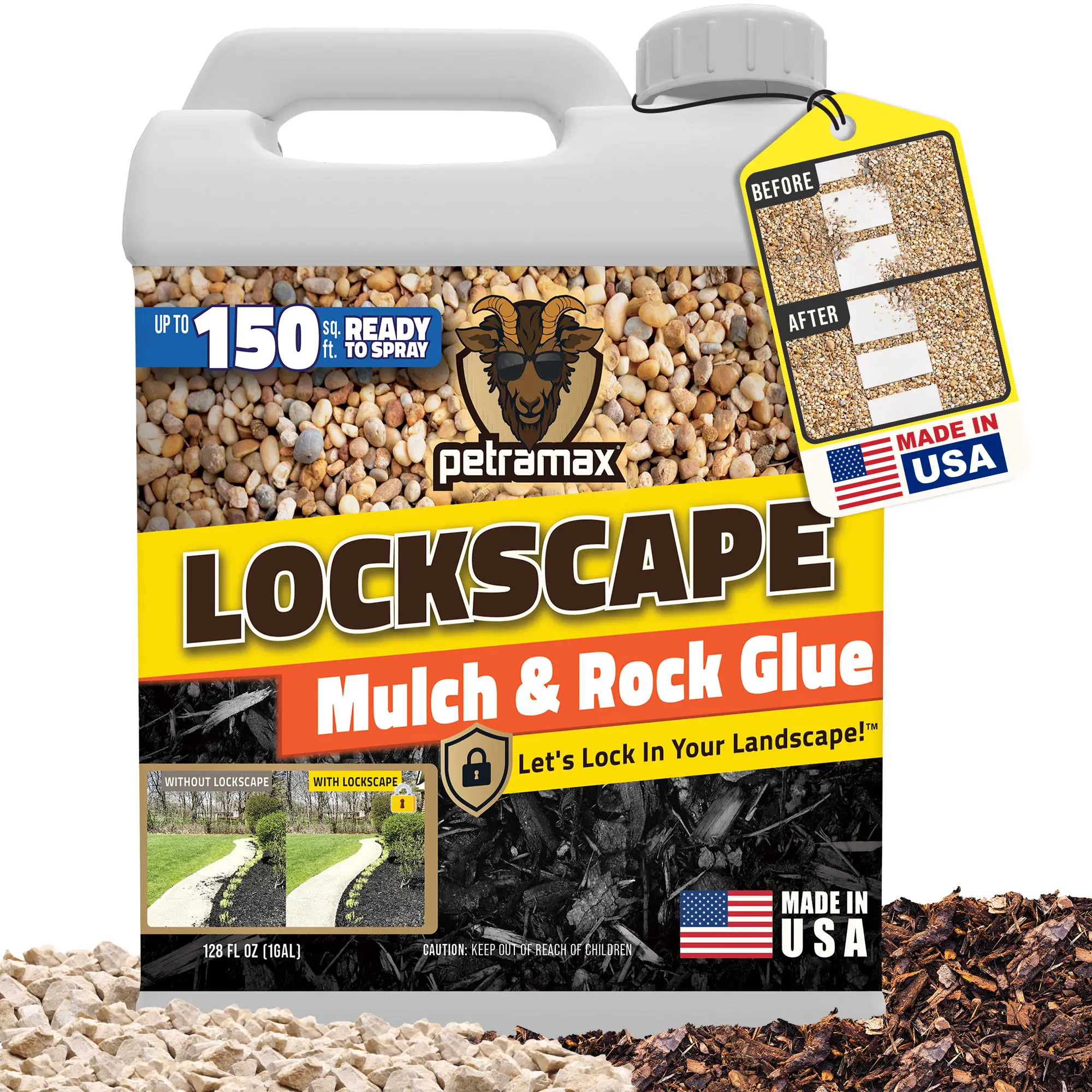 Lockscape Sticky Rock and Mulch Glue 1 Gallon Ready To Use