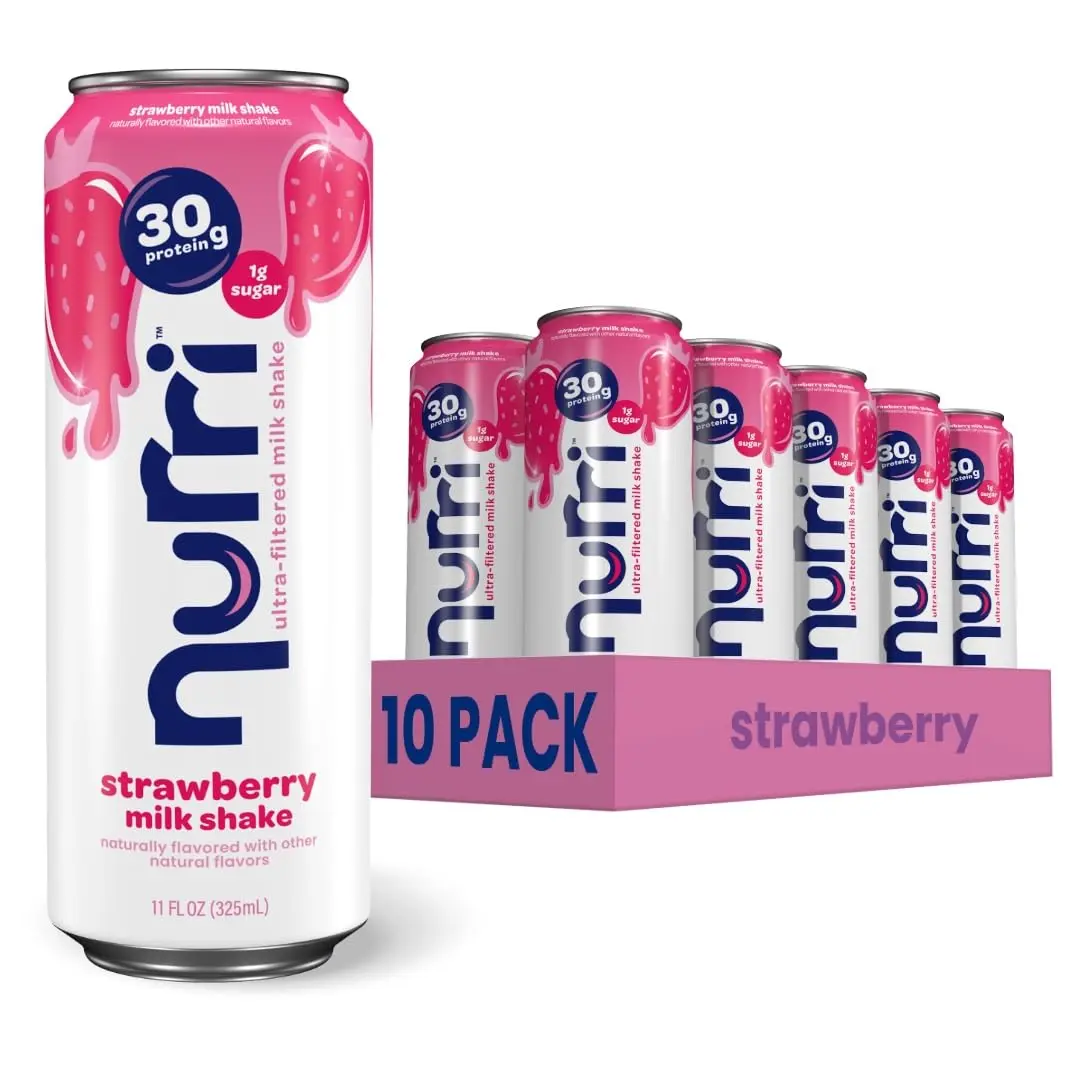 30g Protein Ultra Filtered Milk Shake – Strawberry - Lactose Free, Low Sugar, 150 Calories, 10 Vitamins and Minerals - 11 fl oz, 10 Cans