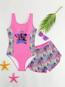 Shimmering Starry Sky Print Halter Neck Swimsuit Set, Boho Style Two-Piece Swimwear, Fitted Design Without Collar & Zipper, Tankini Sets