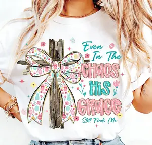 His Grace Finds Me , Coquette Christian Wildflower Design, Trendy Jesus Cross Shirt , Spring Religious Sublimation