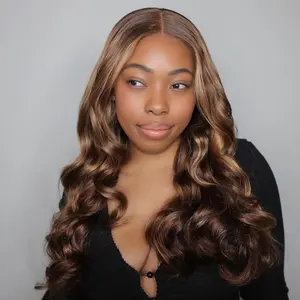 [Live Only] OQ HAIR Honey Blonde Ombre 7x5 Body Wave Lace Front Wig Human Hair Highlight Wear Go Glueless Wig Pre Plucked for Women 4/27 Colored