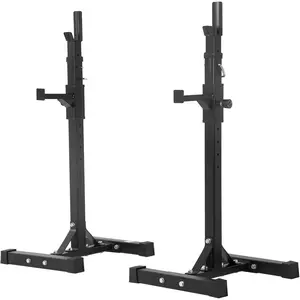 Squat Rack Adjustable Barbell Bench Press Stands 40"-66" Multi-Function Sturdy Steel Portable Barbell Rack for Home Gym Max Load 550lbs