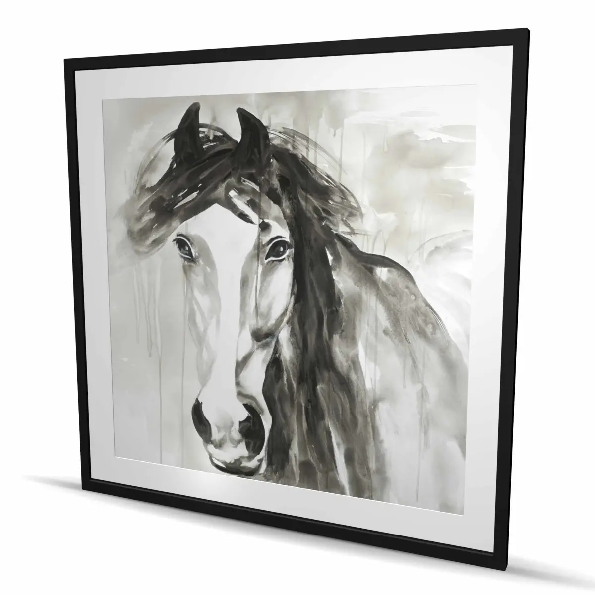 212 MAIN Graceful Wild Horse Framed Wall Art Print, 48x48 in, Minimalist Animal Wall Decor, Home Decoration, Ideal Gift