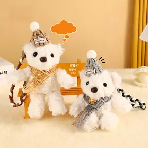 Adorable Plush Bear Keychain - 2-In-1 Car & Bag Charm, Matching Couple Cartoon Plush, Heartwarming Little Gift