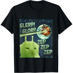Ootd T Shirt Glerp Glorp Funny Alien Cat Meme, Brainrot Tee, Costume T-Shirt