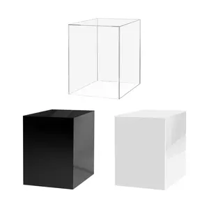 Acrylic Display Riser Box with One Open Side 12" x 12" x 18" No Lid Versatile Glossy Lucite Retail Product Platform or Merchandise Storage Bin No Assembly by 321 Plastics