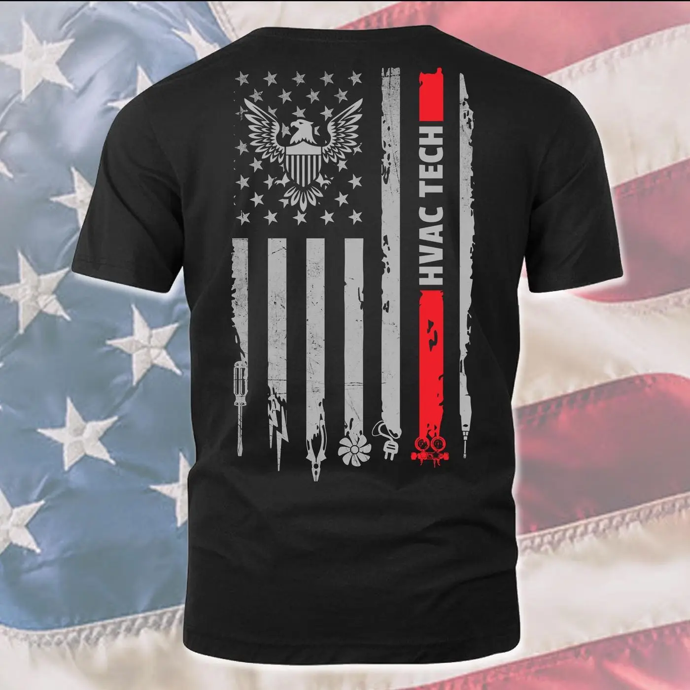 HVAC Tech T-Shirt American HVAC Tech Gift 4th of July Shirt for Hvac Technician Hoodie