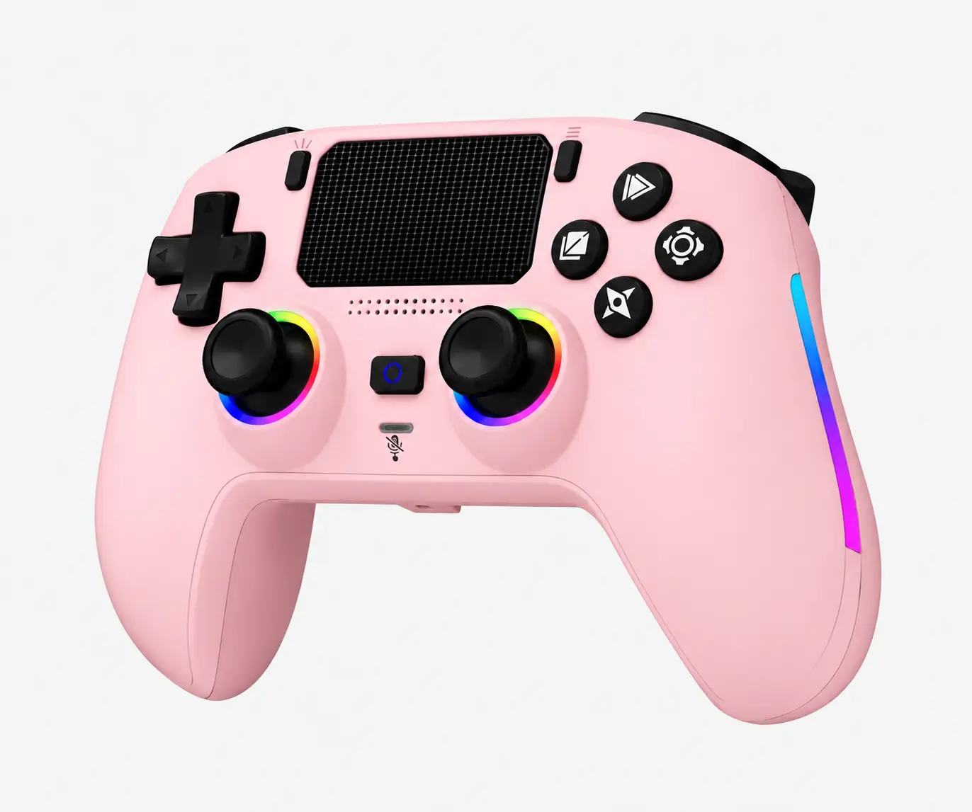 Wireless RGB Gaming Controller with Bluetooth 5.2 for PS3/PS4, Steam, Windows PC - Gamer Stuff with 7-Color Lighting, 1000mAh Battery, Hall Effect Controls, Turbo Function, Programmable Buttons, 3.5mm Headphone Jack（Not supporting p5）