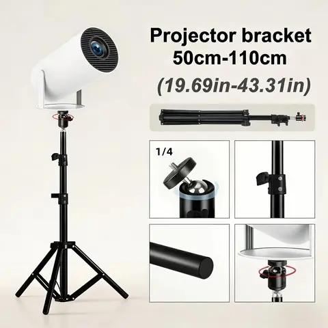55cm/21.7inch Universal Projector Stand, No Drilling Portable Home Floor Stand, Thickened Adjustable Tripod Base, Easy Setup, Projector Bracket