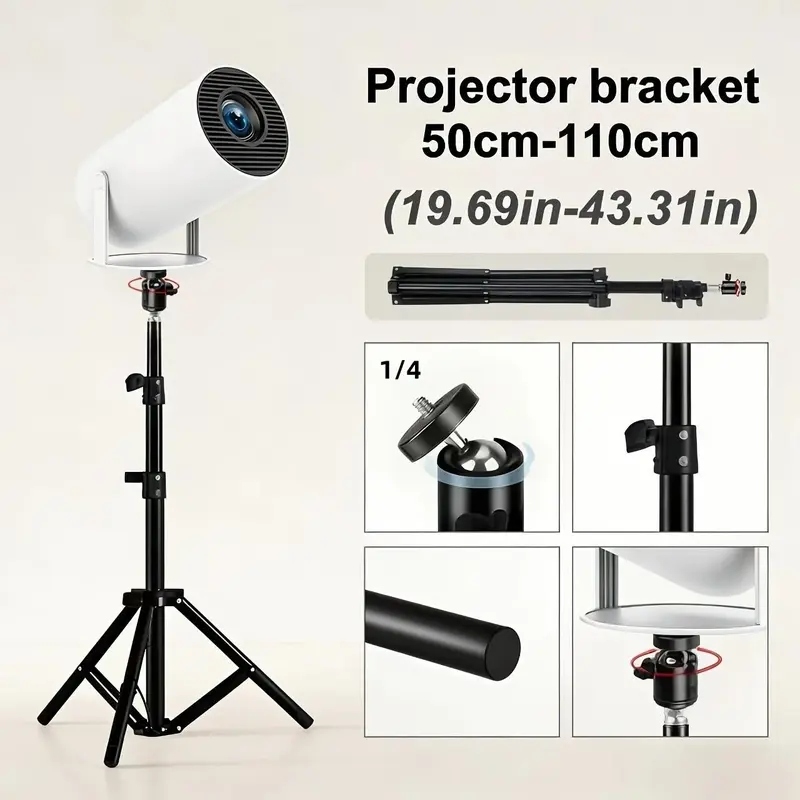 55cm/21.7inch Universal Projector Stand, No Drilling Portable Home Floor Stand, Thickened Adjustable Tripod Base, Easy Setup, Projector Bracket