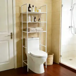 Bathroom organizing accessories, bathroom storage space-saving, no punching installation, stable load-bearing, 3-layer storage for easy placement of bathroom products, bid farewell to bathroom clutter