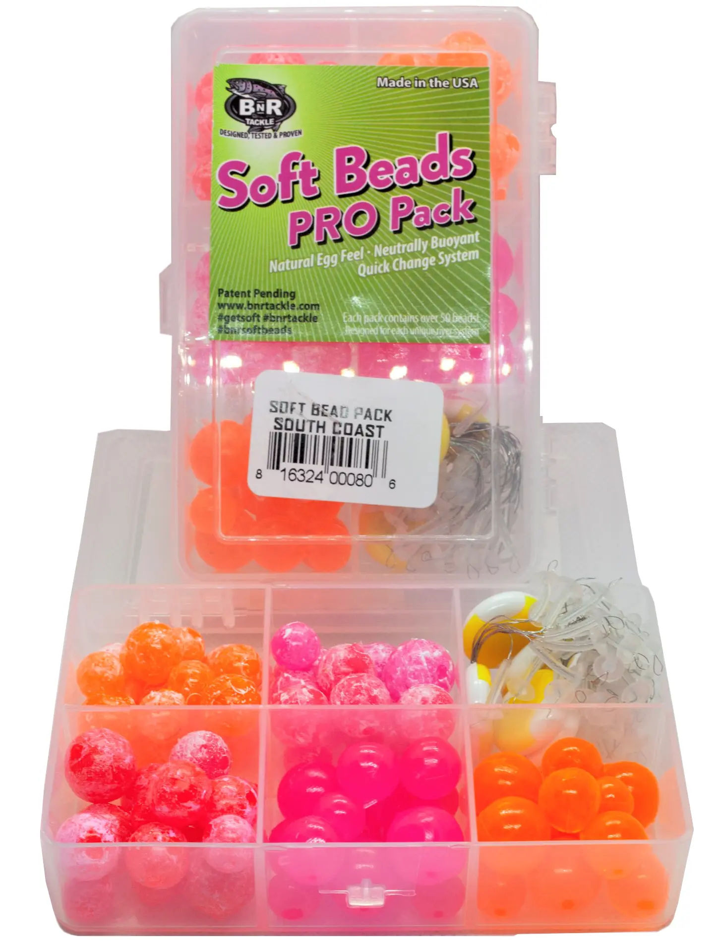 BnR Tackle Soft Beads Set - South Coast Pro Fishing Steelhead Beads, Bulk DIY Beading & Jewelry Making Supplies