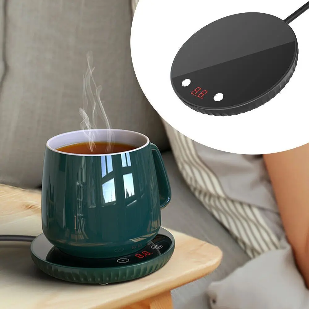 Electric Smart Thermostat Steel Coffee Cup Warmer, Glass Cup Mug Heater for Office & Home Use, Kitchen Tableware Coaster Accessory