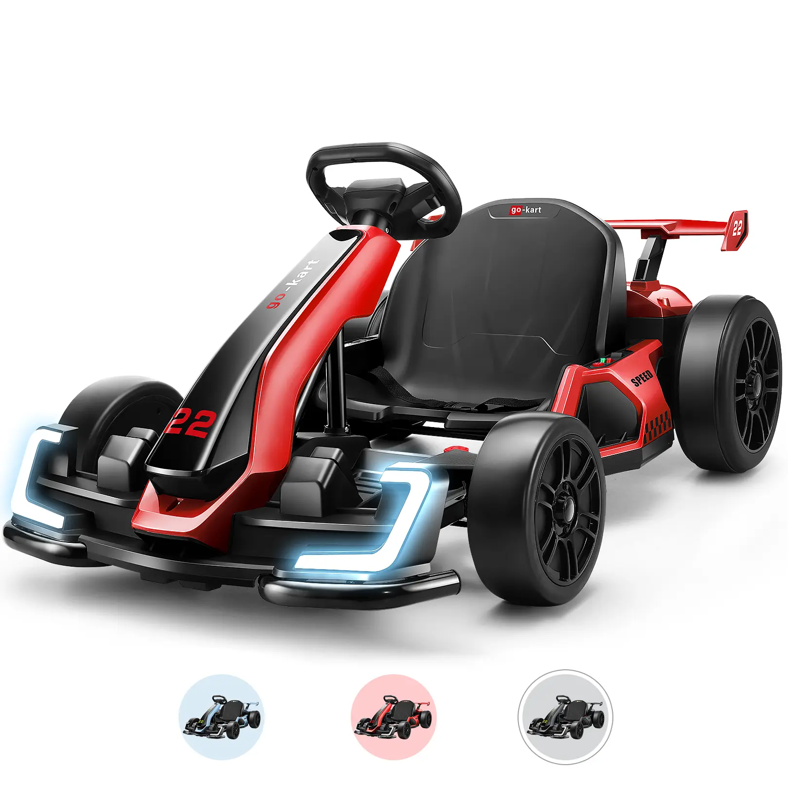 Hikole Go Kart Electric Drift Kart Car, 24V Crazy Go Cart for Kids with Adjustable Seat, 2 Speed Mode, Fast 300W Motor, 8.5 MPH, Ride on Toys for Kids 6-12 Years Old volume control wheel,, Ride-On Go-Karts, Adjustable Seat Grows With Your Child,tiktokshop