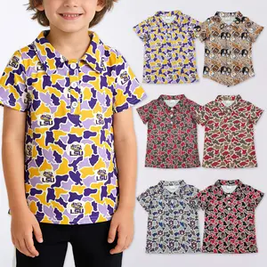 Boys Game Day Camo Football polo Shirt