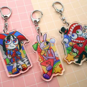 Pomni, Jax, and Caine Acrylic Charm Keychains (The Amazing Digital Circus)