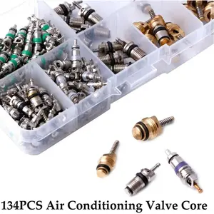 134pcs Car A/c Air Conditioning R134a Valve Core Assortment Remover Tool Kit, Essential Hvac Maintenance Tools, Durable Design