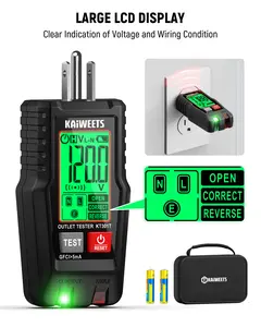 Smart Electrical Outlet Tester with LCD Display – 7-Way GFCI Circuit Tester, 3-Prong 120V AC Voltage Socket Checker with 6 Visual Indications, Auto Data Hold & Low Battery Alert – Essential for Homeowners
