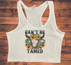 cant be tamed western crop tank top