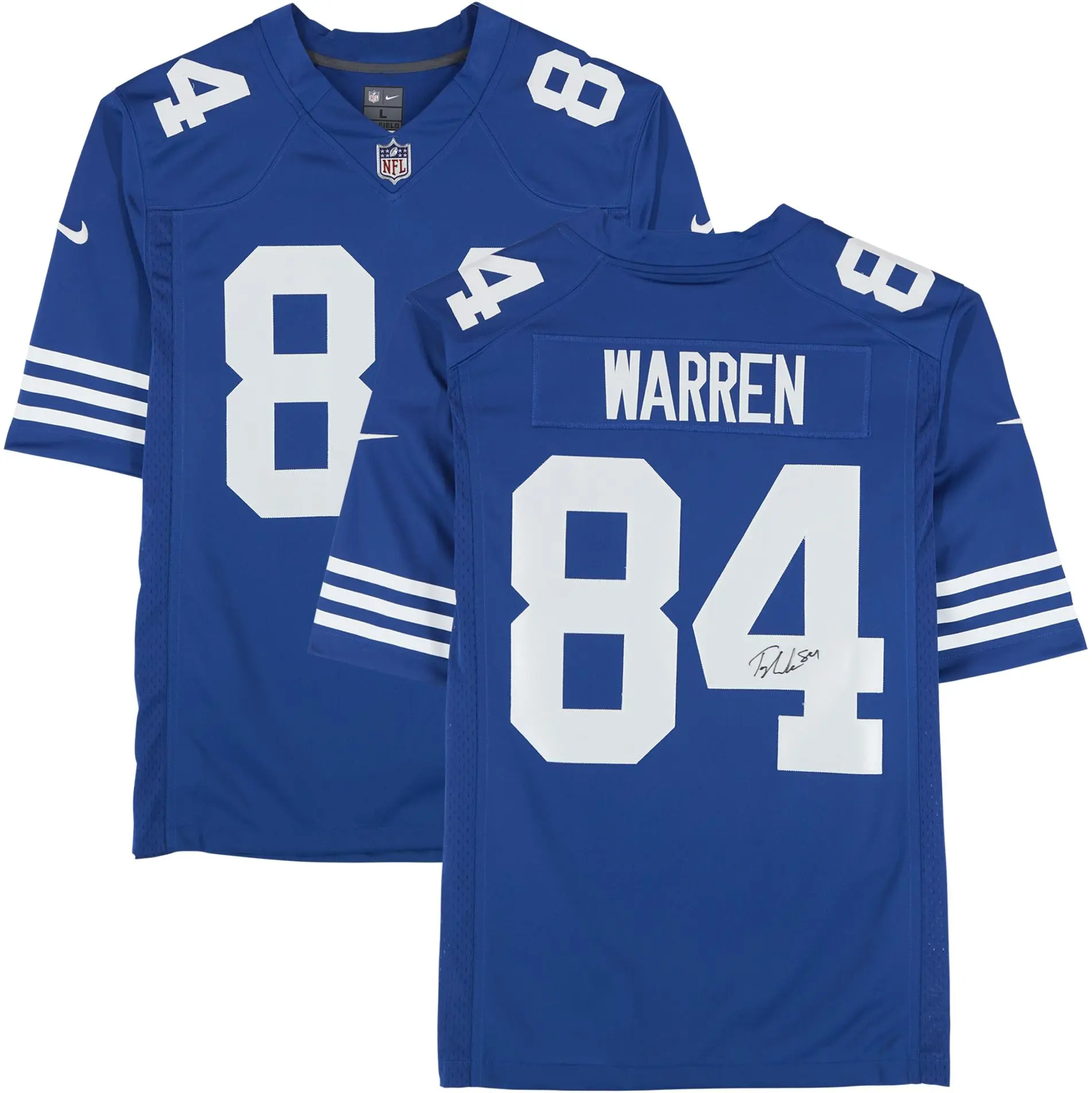 Tyler Warren Indianapolis Colts Autographed Nike Blue Throwback Limited Jersey - Fanatics Authentic Certified