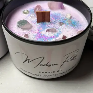 Mermaid Vibes Candle - Scented with Salt, Ocean, Lotus, Pear Blossom, Agave and Coconut Milk- Hand Poured 100% Soy Wax Jar