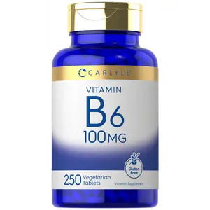 Carlyle Vitamin B6 100mg | 250 Tablets | Pyridoxine Hydrochloride Supplement | Vegetarian, Non-GMO, Gluten Free Carlyle Vitamin B6 100mg | 250 Tablets | Pyridoxine Hydrochloride Supplement | Vegetarian, Non-GMO, Gluten Free