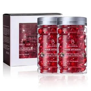 60 Capsules (2 Jars) Keratin Hair Oil Capsules for Dry Damaged Hair - Leave-In Frizz Control Treatment, Nourishing Hair Serum & Strengthening Oil