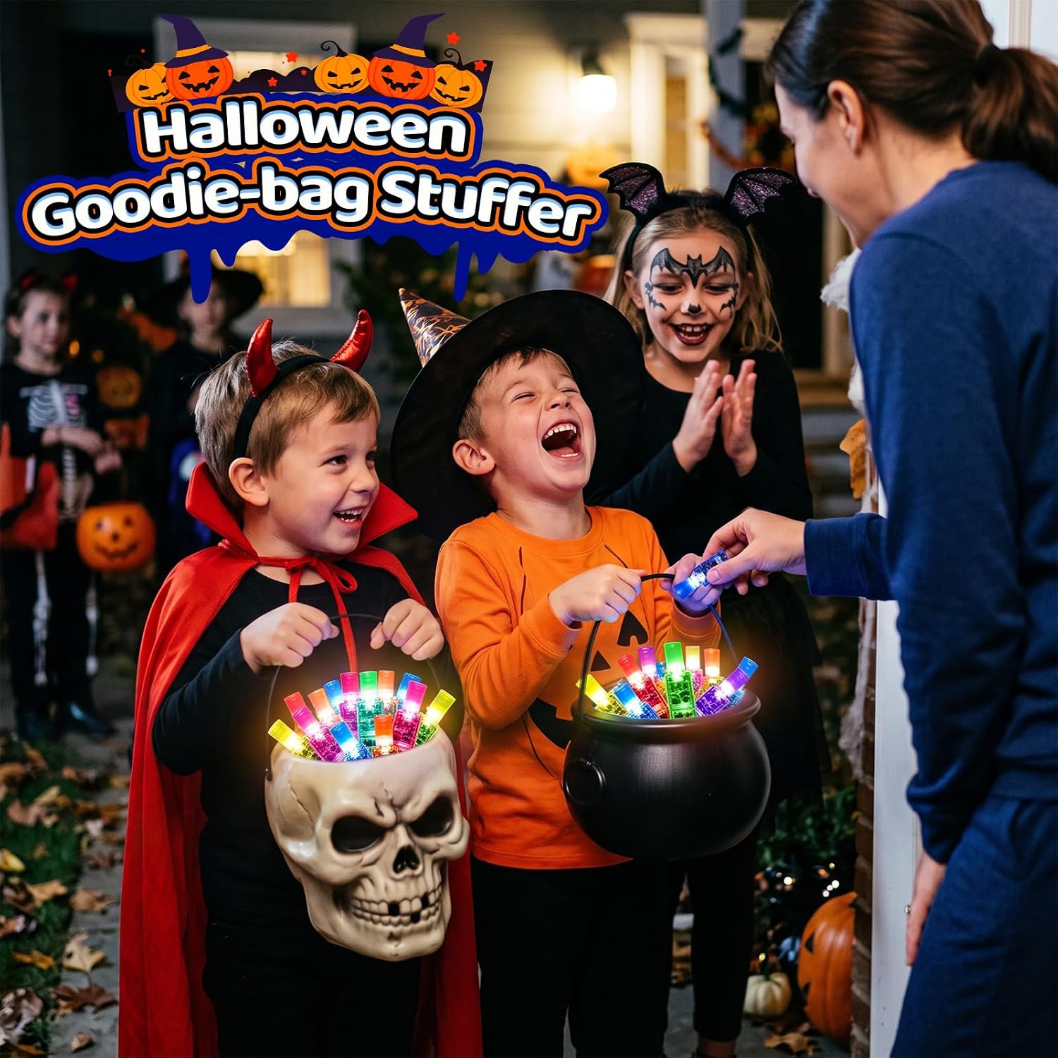 Halloween Advent Calendar 2026 for Kids, 24-Day Finger Light Surprise Countdown, 24PCS Halloween Novelty Toys, Trick or Treat Goodie Bag Stuffers, Party Favors & Gifts for Boys & Girls