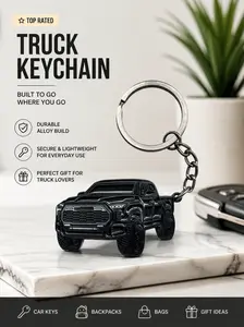 Rugged Off-Road Truck Metal Keychain Mini Car Charm for Keys & Bags Premium Zinc Alloy Scratch-Resistant Enamel Finish Compact Lightweight Versatile Gift tiktokshopspringglowup