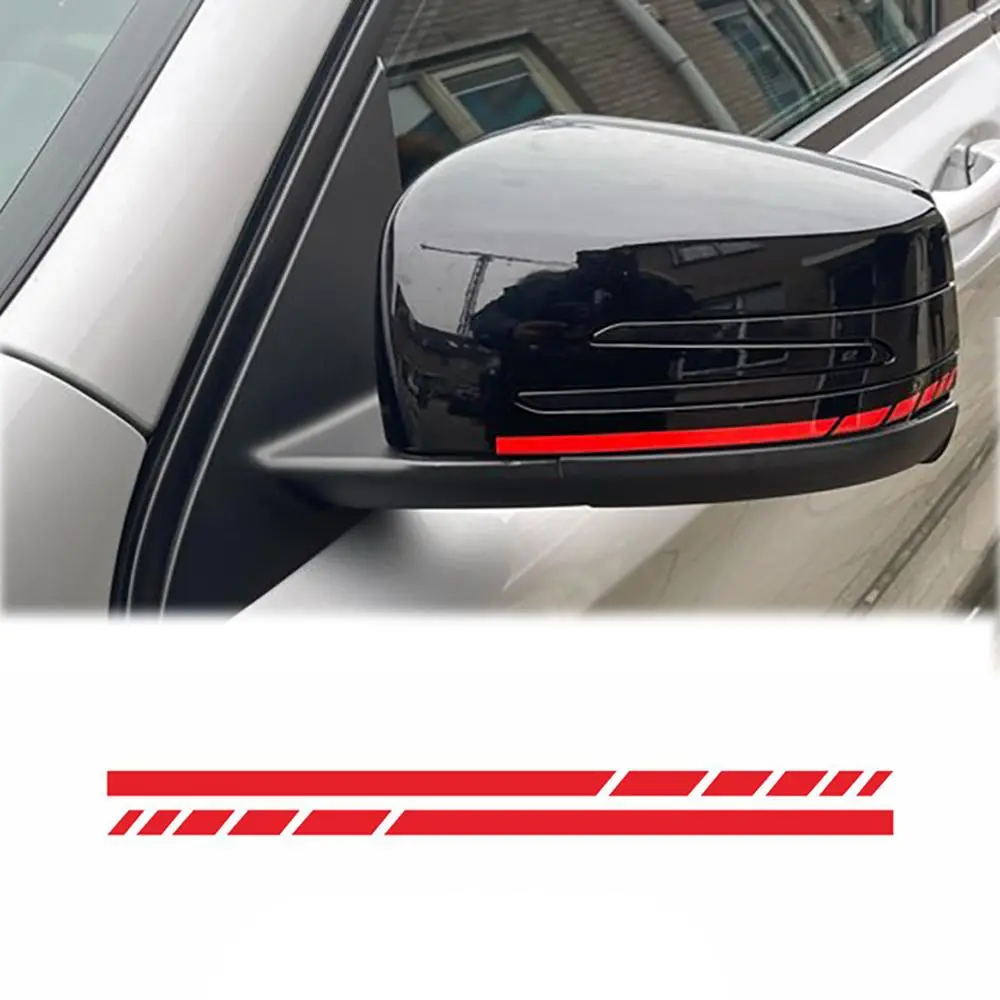 2pcs Sports Strip Motorcycle Stickers Fuel Tank Helmet Decor Waterproof Car Rearview Mirror Vinyl Decals Vehicle Accessories
