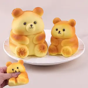 Anboor 2 Pcs Bear Squishies Toys for Kids Bear Slow Rising Animals Foam Squishies Jumbo Animal Big Stress Cute Squeeze Toy