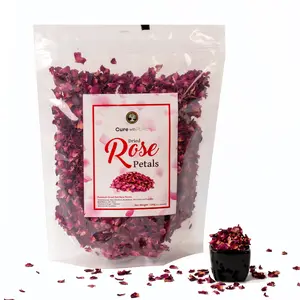 Cure wid Pure Dried Rose Petals 4oz Of Premium Edible Flowers for DIY Skin Care, Rose Water and Culinary Uses