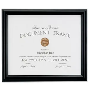 212 MAIN High Quality Classic Rectangle Wooden Photo Frame - 8.5x11 Black Document Frame for Home Decor, Room Decor