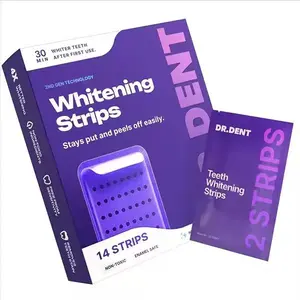 DRDENT Purple Teeth Whitening Strips - 7/21 Whitening Sessions Safe for EnamelNon Sensitive Teeth Whitening - Peroxide-Free