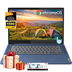 Lenovo 2026 Slim 3 Chromebook Laptop - 14" FHD Touch Screen for Student Business, 8-Core MediaTek 520 Processor, up to 16GB RAM, 64GB EMMC+128GB Micro SD, 13.5 H of Use, Wi-Fi 6, Chrome OS,Bundle Accessory