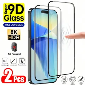2-Pack HD Clear Tempered Glass Screen Protector for iPhone 17/17 Pro/17 Pro Max/17 Air/16/16 Plus/16 Pro/16 Pro Max/16E/X/XR/11/12/13/14/15 Series – Scratch & Impact Resistant with Oleophobic Coating for Smooth Touch